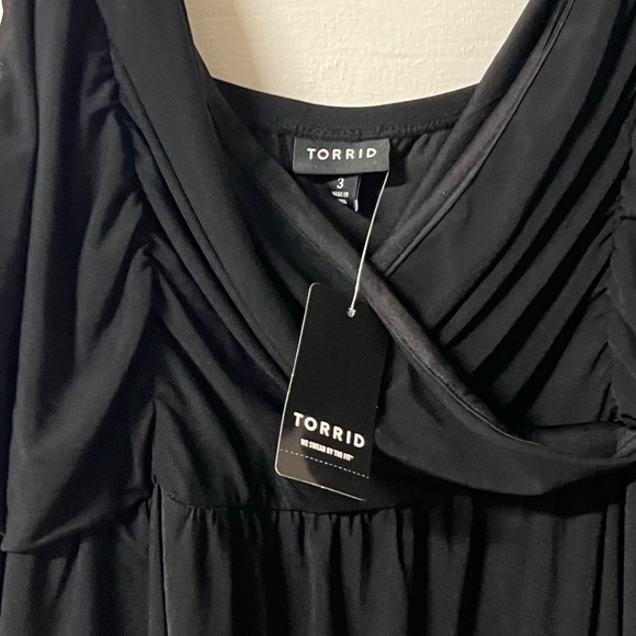 Torrid Black Mesh Babydoll Tank Top Goth Whimsigoth Fairy Goth Size 3 - Picture 2 of 8